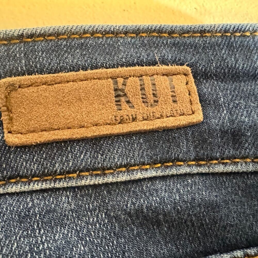 Kut From the Kloth jeans med wash lightly distressed skinny stretch denim Sz 8 - Picture 6 of 10